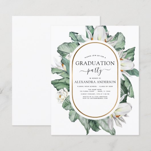 Budget 2022 Tropical Graduation Magnolia Floral (Front/Back)