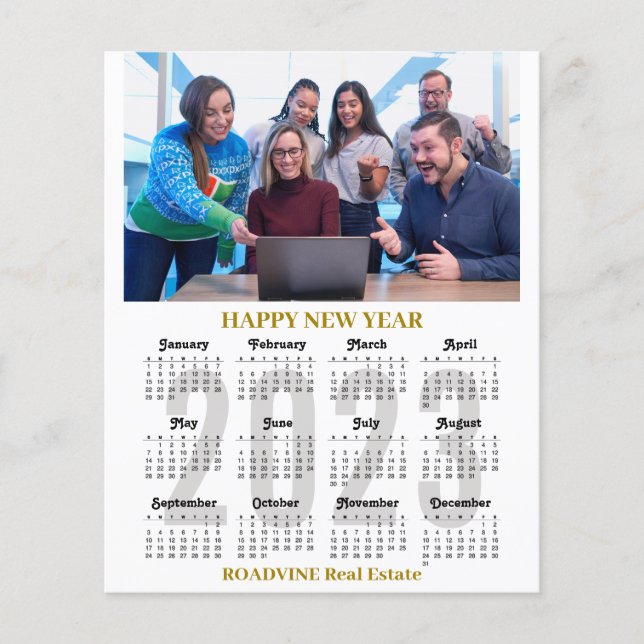 Budget 2023 Calendar Business Gold Black Card (Front)