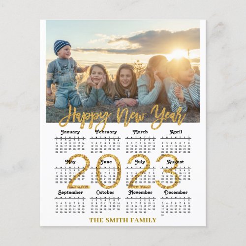BUDGET 2023 Calendar Modern Family Photo Card Flyer