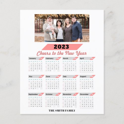 BUDGET 2023 Calendar Modern Family Photo Card Flyer