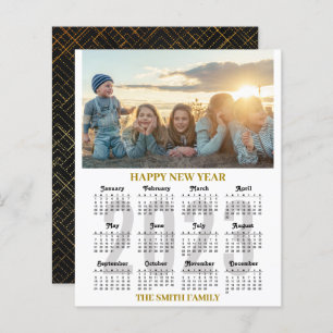 Budget 2023 Calendar Modern Gold Script Photo Card