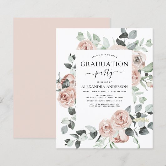 Budget 2023 Dusty Pink Graduation Floral (Front/Back)