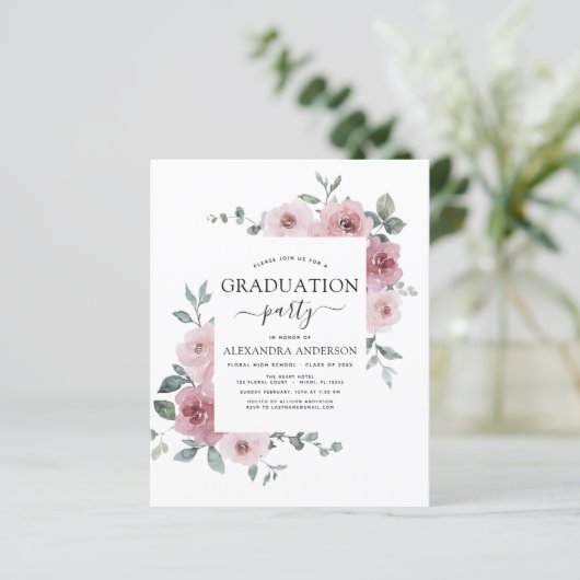 Budget 2023 Dusty Pink Rose Graduation Floral (Standing Front)