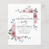 Budget 2023 Dusty Pink Rose Graduation Floral (Front)