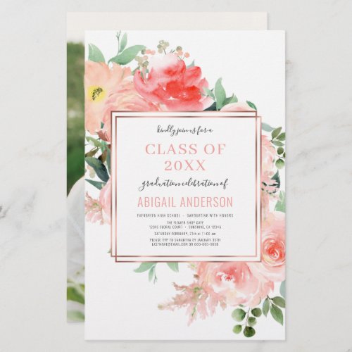 Budget 2023 Girly Graduation Photo Invitation