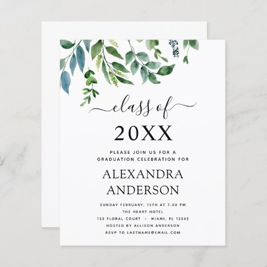 Budget 2023 Graduation Botanical Greenery (Front/Back)