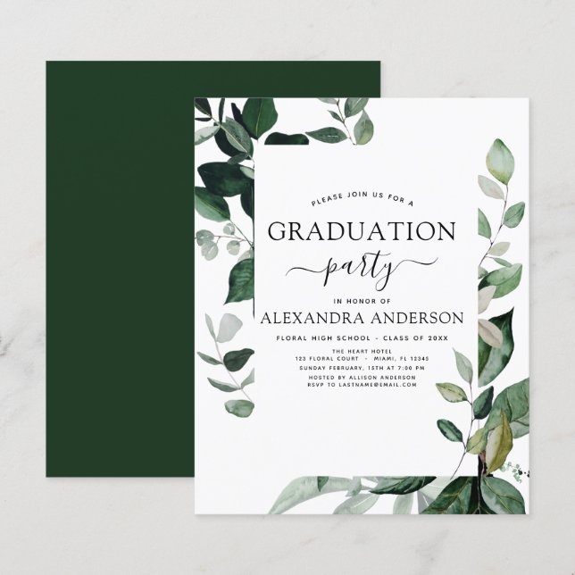 Budget 2023 Graduation Botanical Greenery (Front/Back)