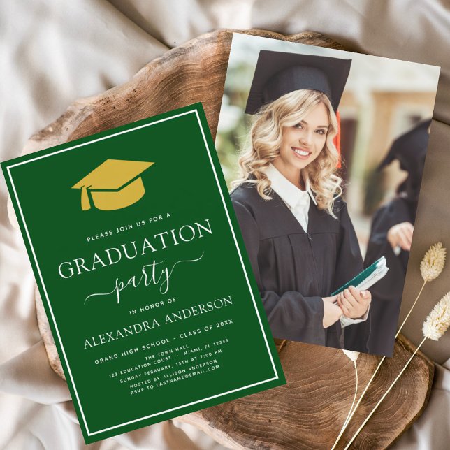Budget 2023 Graduation Green Gold Photo Picture Fl Flyer (Creator Uploaded)