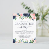 Budget 2023 Graduation Navy Blue Blush Pink Floral (Standing Front)