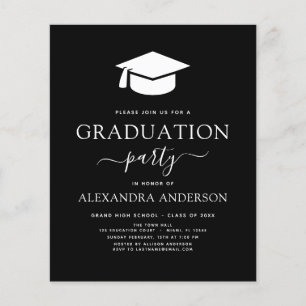 Budget 2023 Graduation Party Black Invitation Flyer