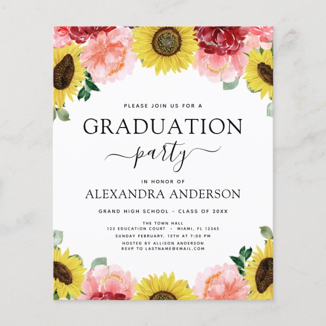 Budget 2023 Graduation Sunflower Country Flyer (Front)