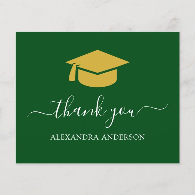 Budget 2023 Graduation Thank You Green Gold (Front)