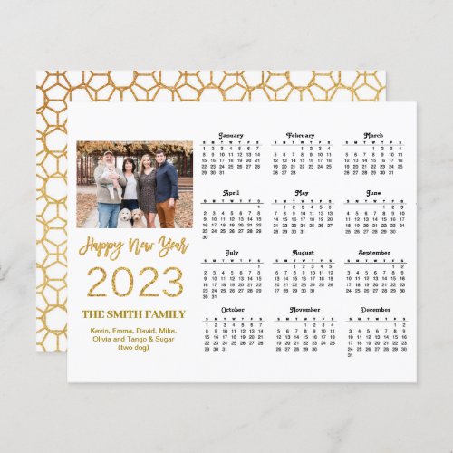 Budget 2023 Modern Gold Script Photo Calendar Card