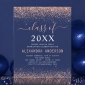 Budget 2023 Navy Blue Graduation Invitation