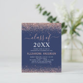 Budget 2023 Navy Blue Graduation Invitation (Standing Front)