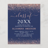 Budget 2023 Navy Blue Graduation Invitation (Front)