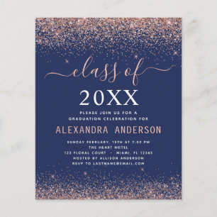 Budget 2023 Navy Blue Graduation Invitation Flyer