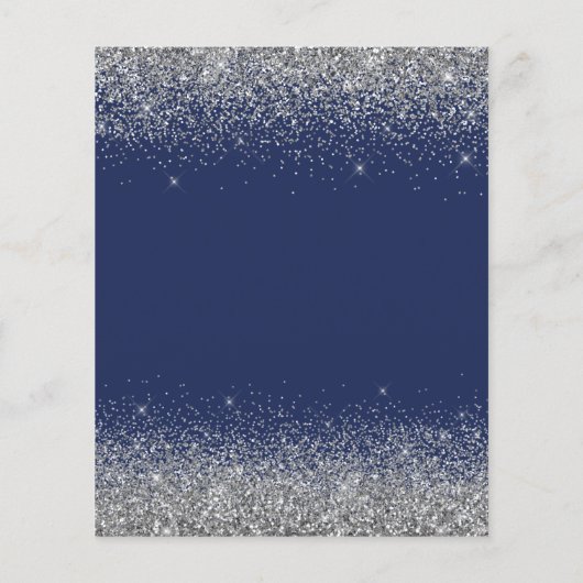 Budget 2023 Navy Blue Silver Graduation Invitation (Back)