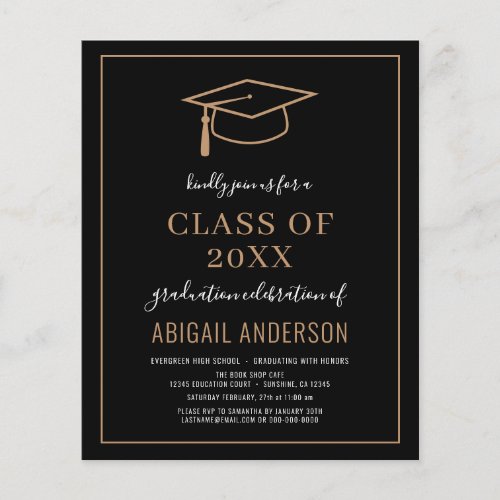 Budget 2023 Simple Grad Photo BlackInvitation Flyer