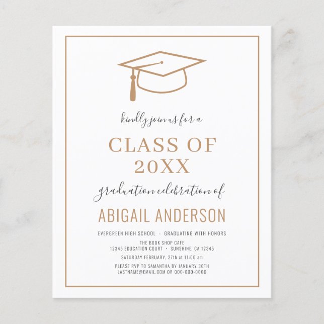 Budget 2023 Simple Graduation Photo Invitation (Front)