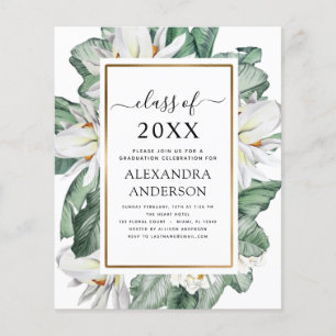 Budget 2023 Tropical Graduation Magnolia Floral Flyer