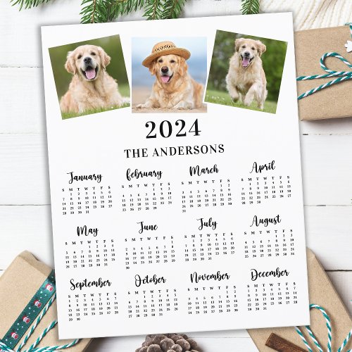 Budget 2024 Personalized Photos 12 Month Calendar