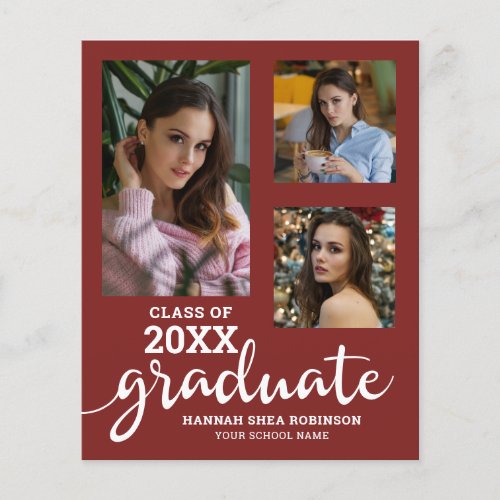 Budget 2024 Photo Red Graduation Announcement Flyer