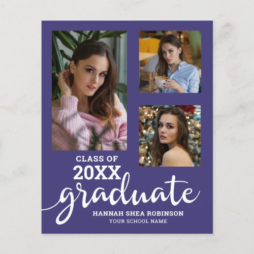 Budget 2024 Purple Photos Graduation Announcement Flyer