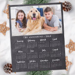 Budget 2024 Rustic Photo 12 Month Calendar Card<br><div class="desc">2024 Yearly Calendar Photo Cards - Send New Year Greetings or include in your Christmas cards, these photo calendar cards are perfect as Christmas and New Year cards to family and friends. Perfect to highlight or circle special family dates, anniversaries, birthdays, and reunions. Personalize these full year photo calendar cards...</div>