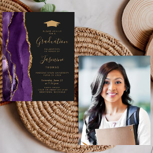Budget 2025 Graduation Purple Agate Photo Invite