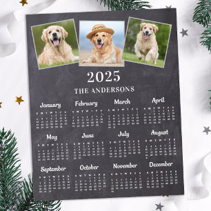 Budget 2026 Custom 3 Photo 12 Month Calendar Card