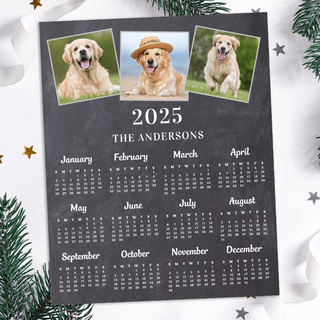 Budget 2026 Custom 3 Photo 12 Month Calendar Card (Creator Uploaded)