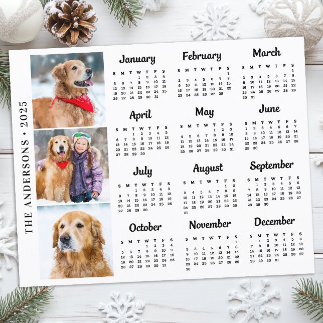 Budget 2026 Custom Dog Pet Photo Calendar Card (Creator Uploaded)