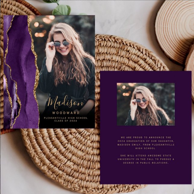 Budget 2026 Purple Agate Photo Grad Announcement (Creator Uploaded)