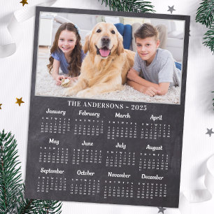 Budget 2026 Rustic Photo 12 Month Calendar Card