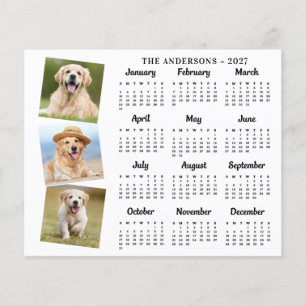 Budget 2027 Custom Pet Photo Dog Calendar Card