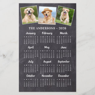 Budget 2027 Rustic Chalkboard Photo Calendar Card