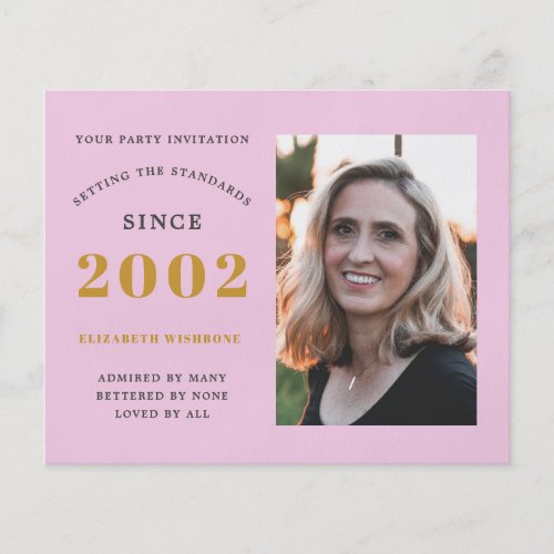 Budget 21st Birthday Invitation 2002 Name Photo