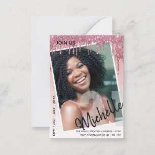 BUDGET 21st Birthday PHOTO Dripping Glitter Invite