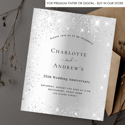 Budget 25th wedding anniversary silver glitter