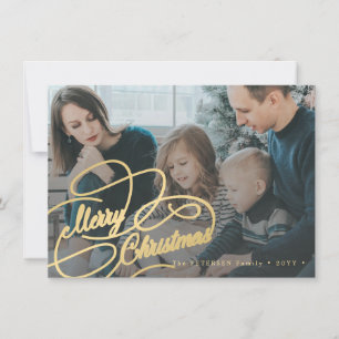 Budget 2 family photo Merry Christmas holiday Note Card