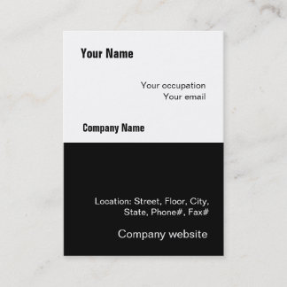 Budget 2 in 1 Black White Big Business Card
