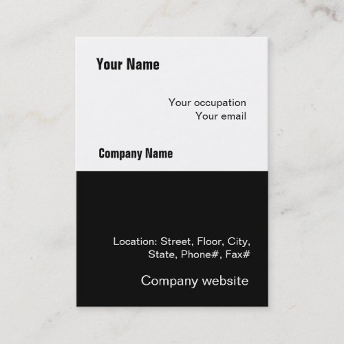 Budget 2 in 1 Black White Big Business Card