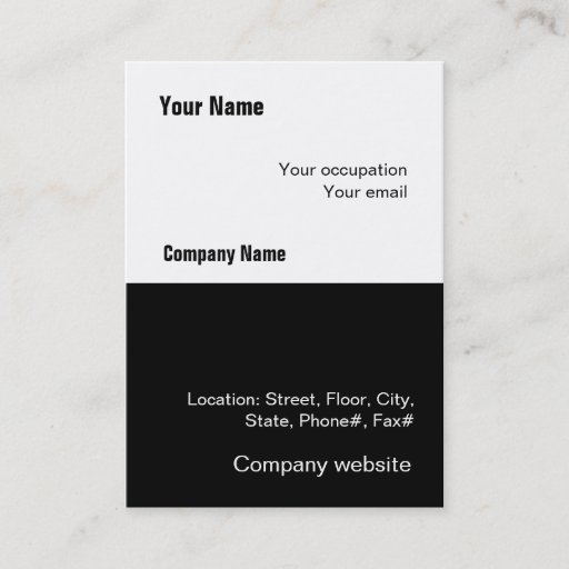 Customizable Budget 2 in 1 Black White Big Business Card