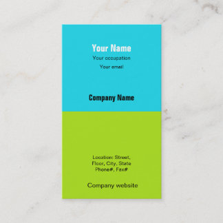 Budget 2 in 1 Green Blue Business Card