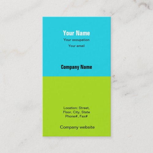 Budget 2 in 1 Green Blue Business Card