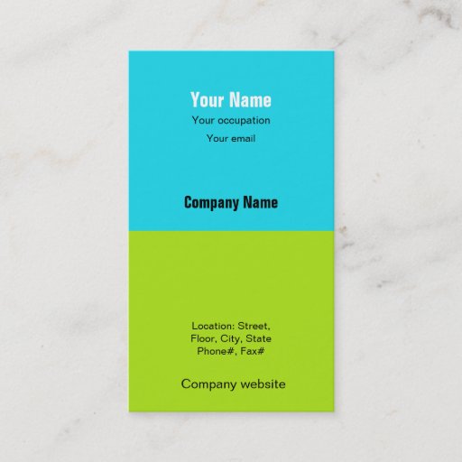 Customizable Budget 2 in 1 Green Blue Business Card