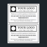 Budget 2 in 1 Thank You Discount Code Flyer<br><div class="desc">Thank you for your order card you can cut in two for two identical insert cards personalized with your logo,  discount code,  social media,  and website. Add a discount disclaimer as well and a thank you message.</div>