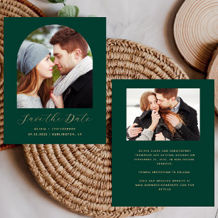 Budget 2-Photo Arch Emerald Green Save the Date