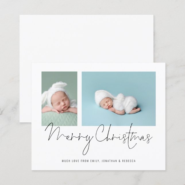 Budget 2 Photo Collage Baby First Christmas (Front/Back)